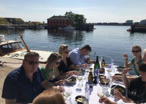 Moby Dick charter dinning by the water