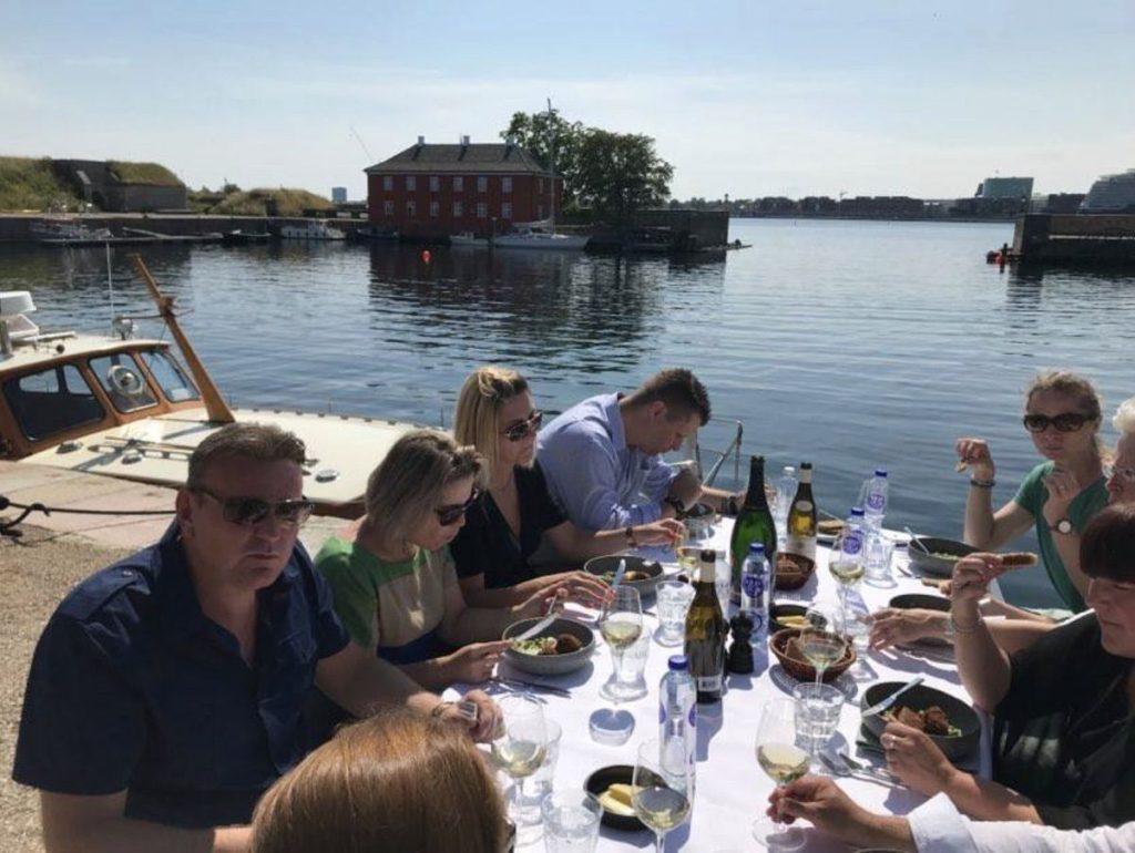 Moby Dick charter dinning by the water