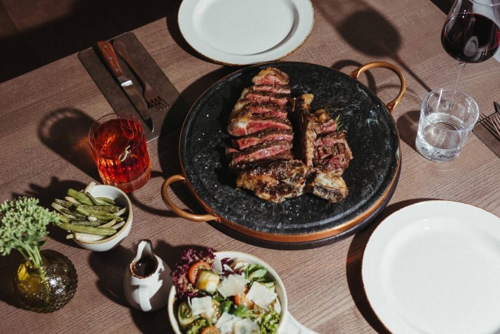 Firenze Ristorante Vilnius grilled steak on a plate