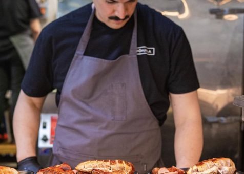 Pohjala Brewery in Tallinn chef doing bbq food