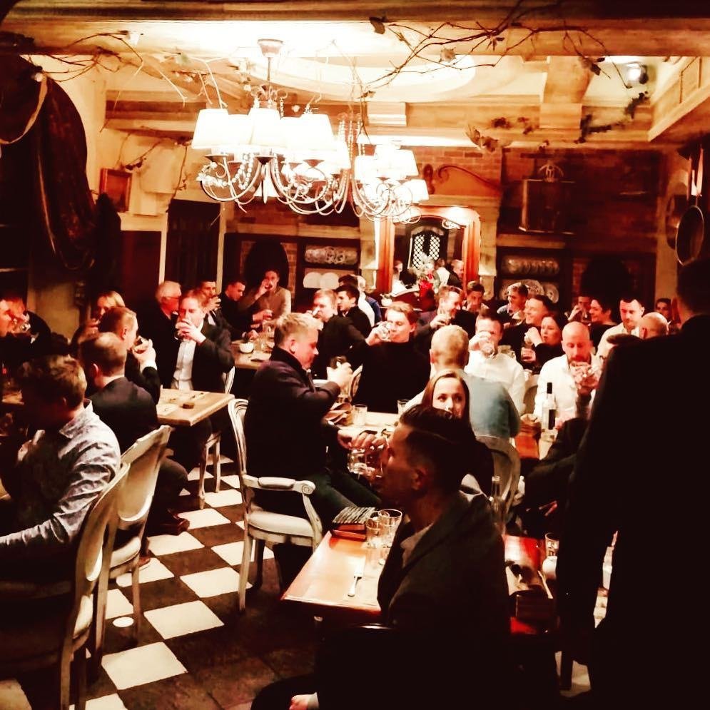 Salve restaurant filled up with a dinner group